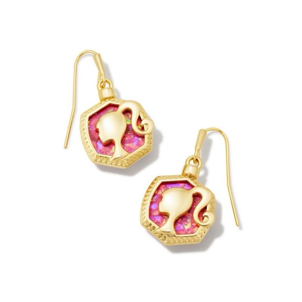 Kendra Scott Gold and Pink Barbie Earrings